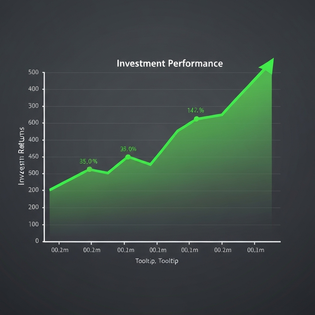 Performance-Chart mit Wachstumslinie für Investitionen